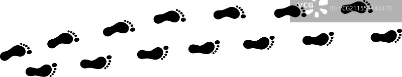 可编辑线条的人类脚印图标图片素材