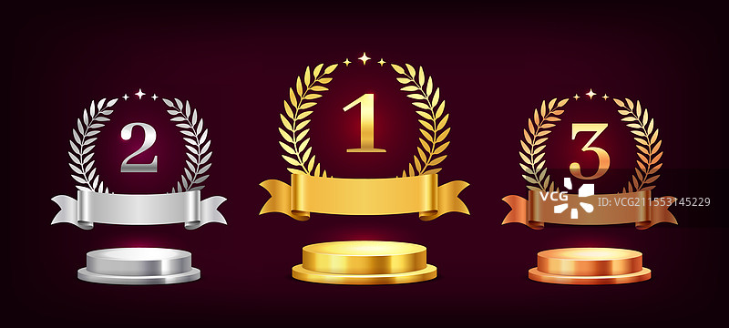 月桂花环奖台获奖典礼与图片素材