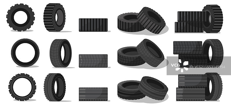 卡通橡胶轮胎，适用于汽车的橡胶化轮胎图片素材