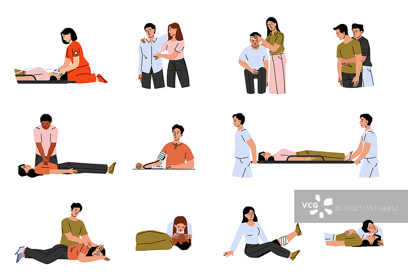 急救程序 医疗心肺复苏 紧急救助图片素材