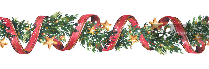 绿色的圣诞新年花环装饰图片素材