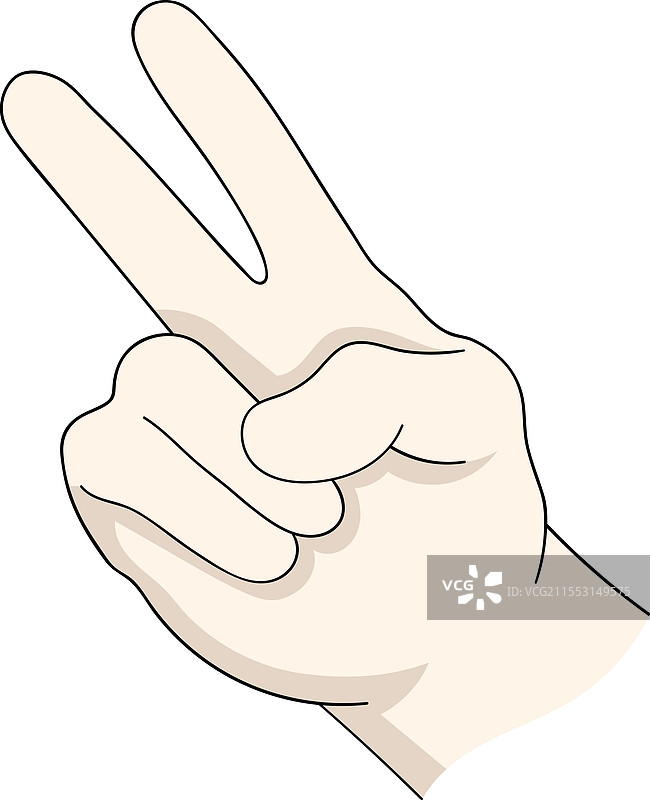 极简风格的手势，展示两个手指图片素材