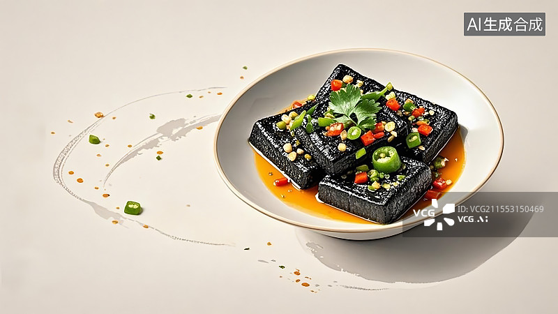 【AI数字艺术】中国特色美食小吃，长沙臭豆腐图片素材