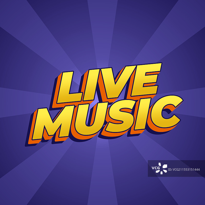 社交媒体用的3D风格现场音乐文字效果图片素材