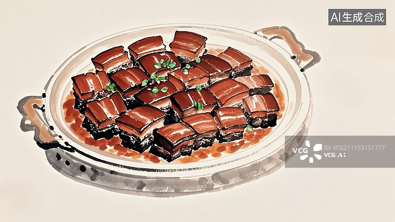 【AI数字艺术】传统美食-红烧肉图片素材