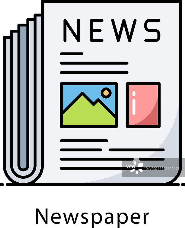 报纸填充图标风格图片素材