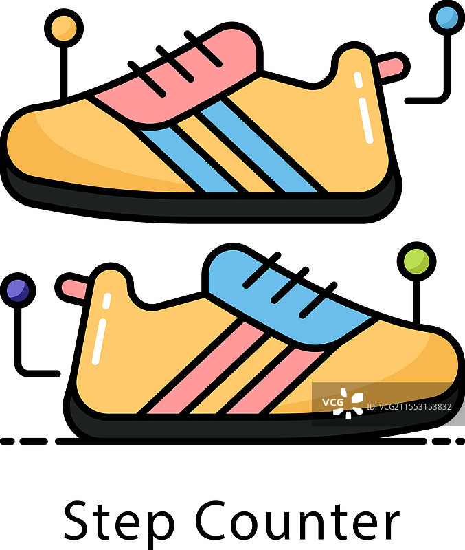 填充图标风格的步数计数器图片素材