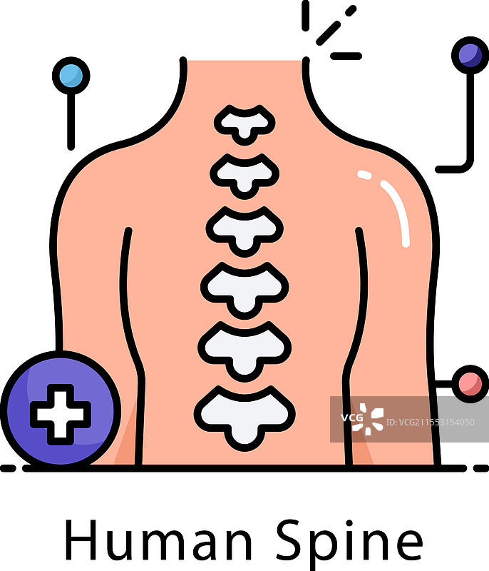 人类脊柱填充图标风格图片素材