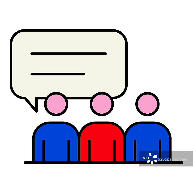 团队沟通小组讨论扁平图标图片素材