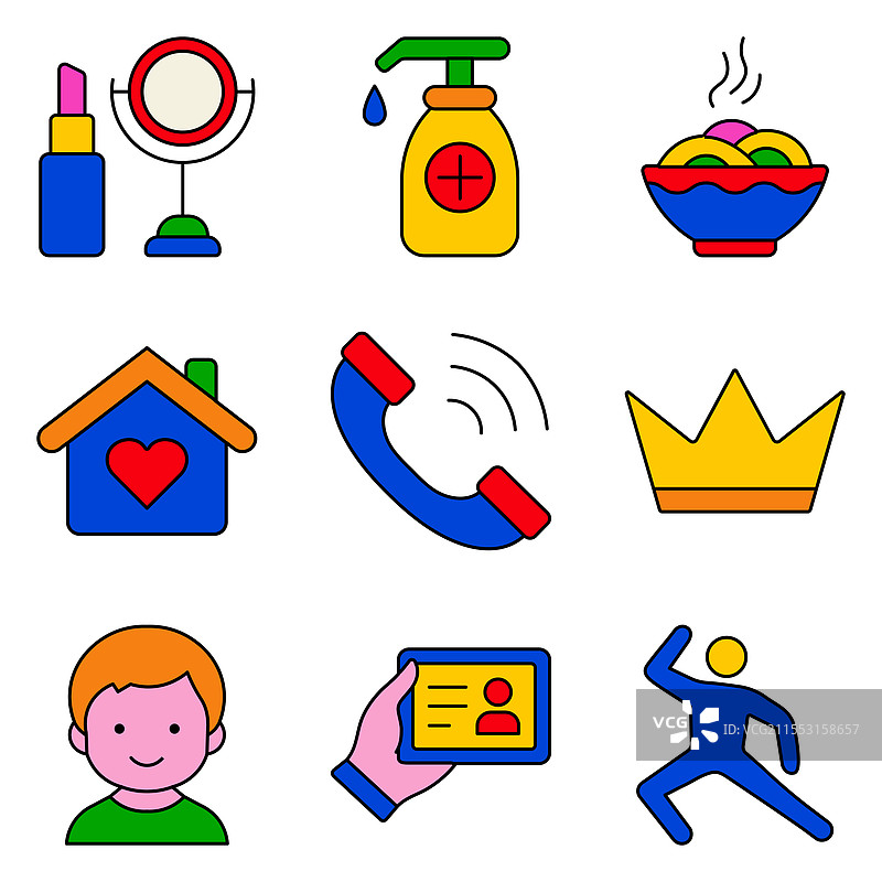 现代图标扁平图标集，孤立在白色背景上图片素材