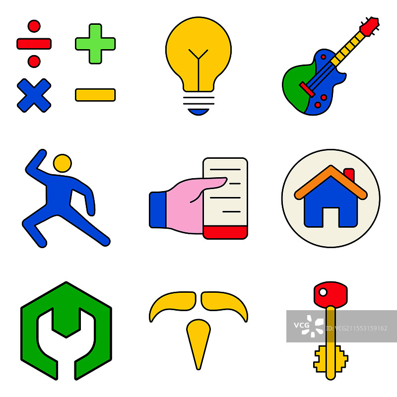 现代图标扁平图标集，孤立在白色背景上图片素材