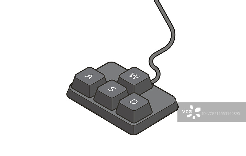 等距风格的键盘控制键AWSD图片素材