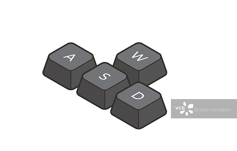 等距风格的键盘控制键AWSD图片素材