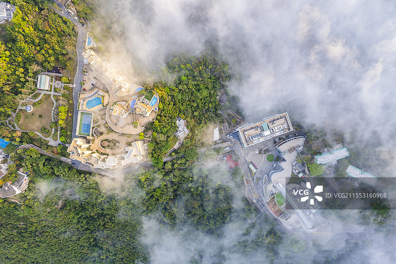 香港太平山山顶广场图片素材