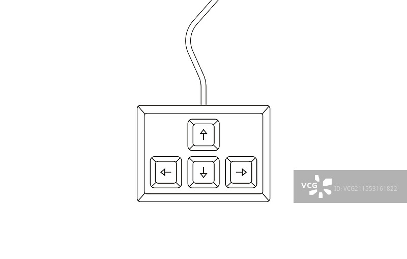 平面上的键盘控制键与方向键图片素材