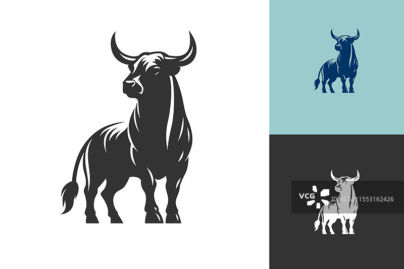 适合标志符号品牌的简约牛设计图片素材