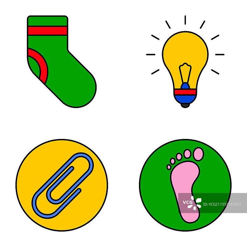 现代图标扁平图标集，孤立在白色背景上图片素材