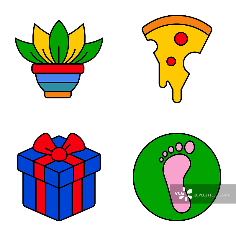 现代图标扁平图标集，孤立在白色背景上图片素材