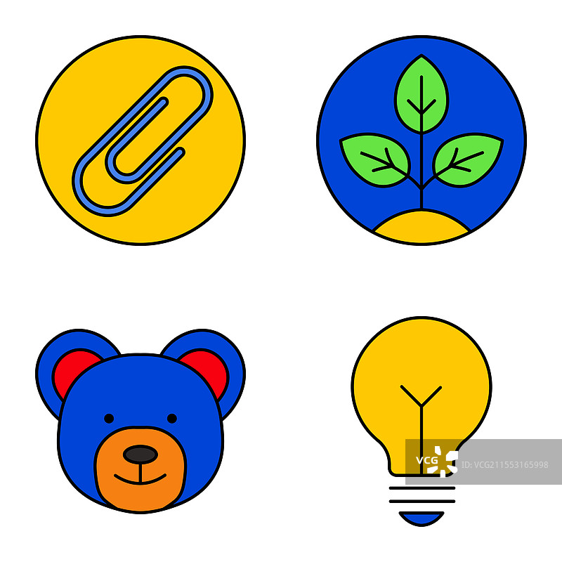 现代图标扁平图标集，孤立在白色背景上图片素材