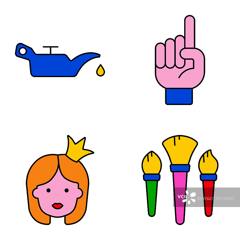 现代图标扁平图标集，孤立在白色背景上图片素材