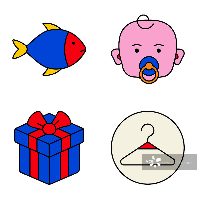 现代图标扁平图标集，孤立在白色背景上图片素材