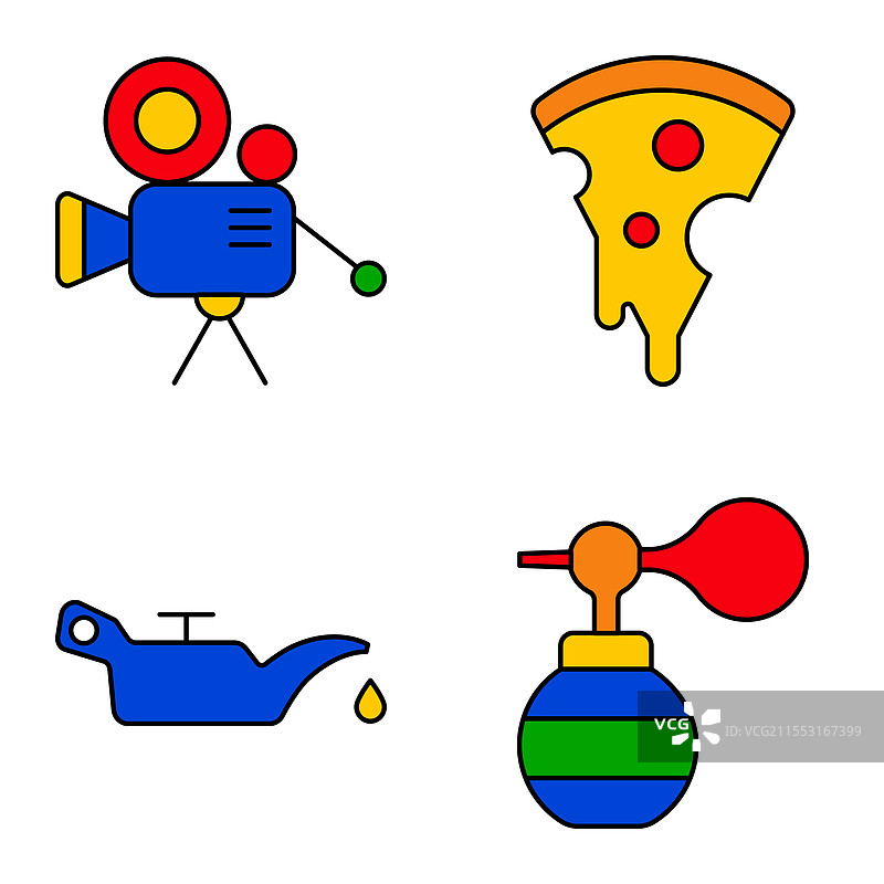 现代图标扁平图标集，孤立在白色背景上图片素材