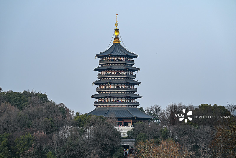 浙江省杭州市西湖风景区雷峰塔遗址景区图片素材