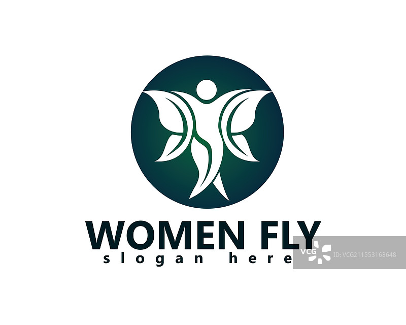 创意的有翼人物，翅膀形成树叶图片素材