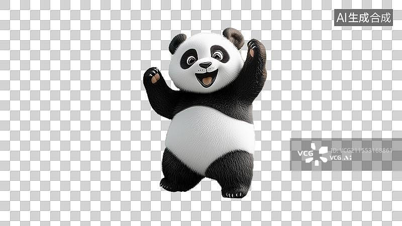 【AI数字艺术】可爱的3D大熊猫元素图片素材
