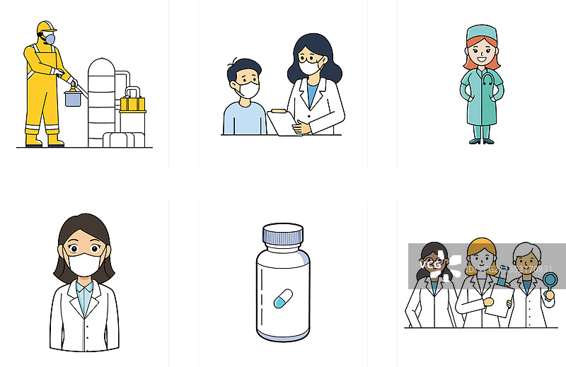 专注的医疗专业人员正在打包药物图片素材