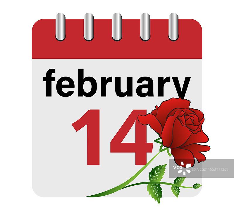 情人节2月14日日历图标图片素材