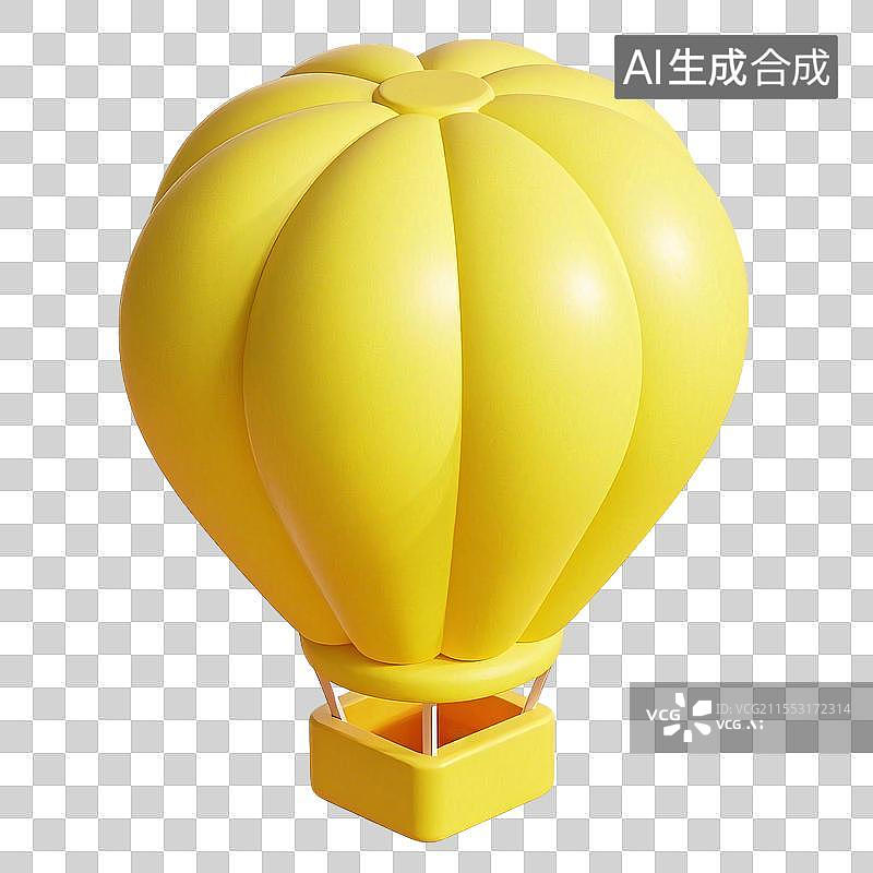 【AI数字艺术】3D热气球元素图片素材