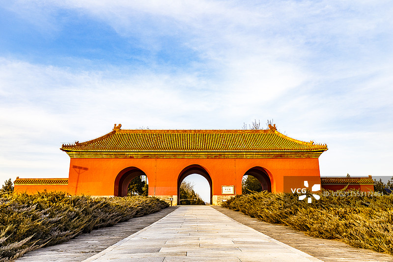 北京昌平区十三陵神道景区大红门图片素材