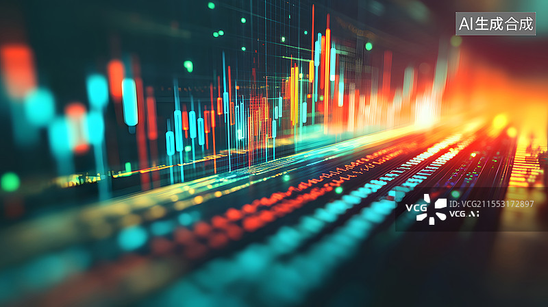 【AI数字艺术】股市 基金 债权 证券波动图 抽象背景图图片素材