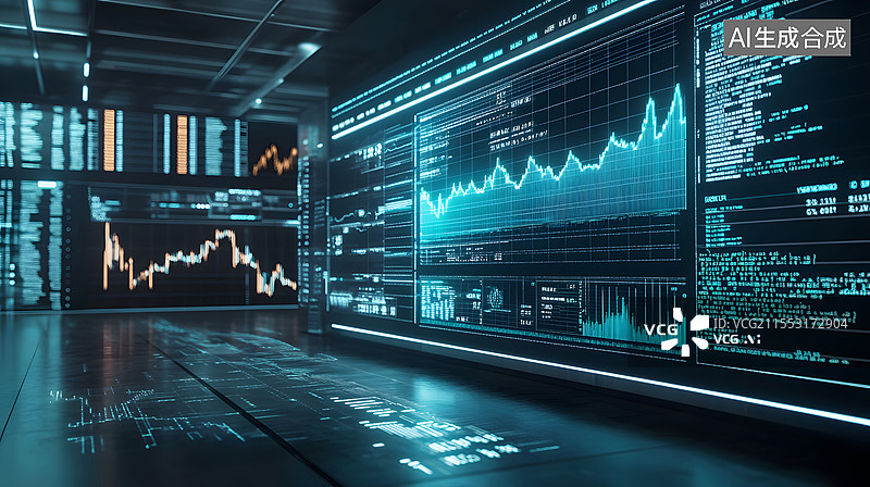 【AI数字艺术】股市 基金 债权 证券波动图 抽象背景图图片素材