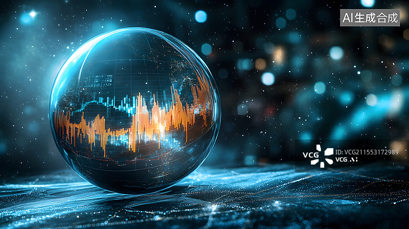 【AI数字艺术】股市 基金 债权 证券波动图 抽象背景图图片素材
