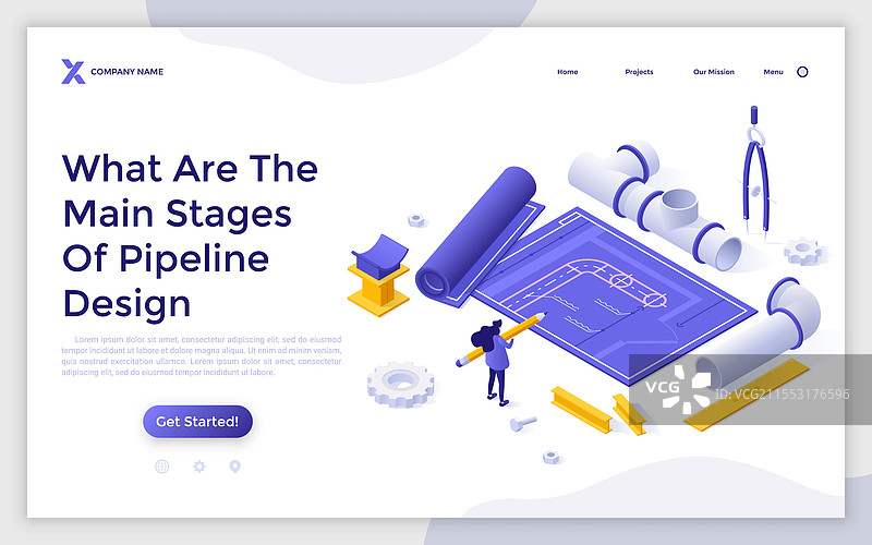 等距商业着陆页模板图片素材