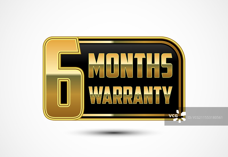 奢华六个月保修标签徽章图标图片素材