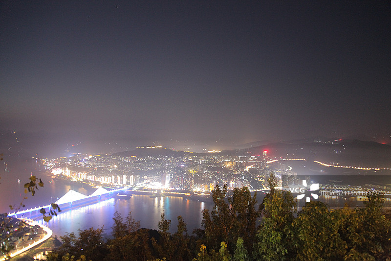 重庆市云阳县的夜景，城市，晚霞图片素材