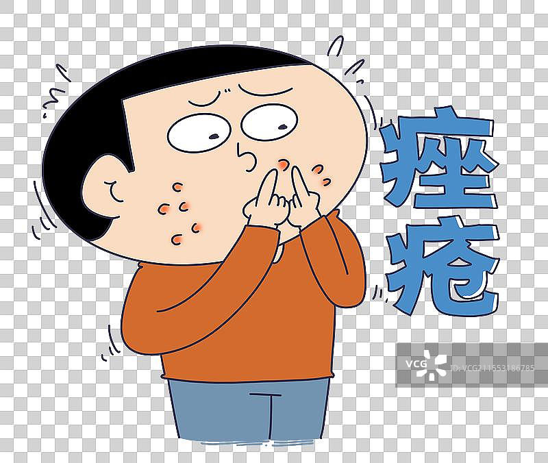 痤疮患者，挤痘痘图片素材
