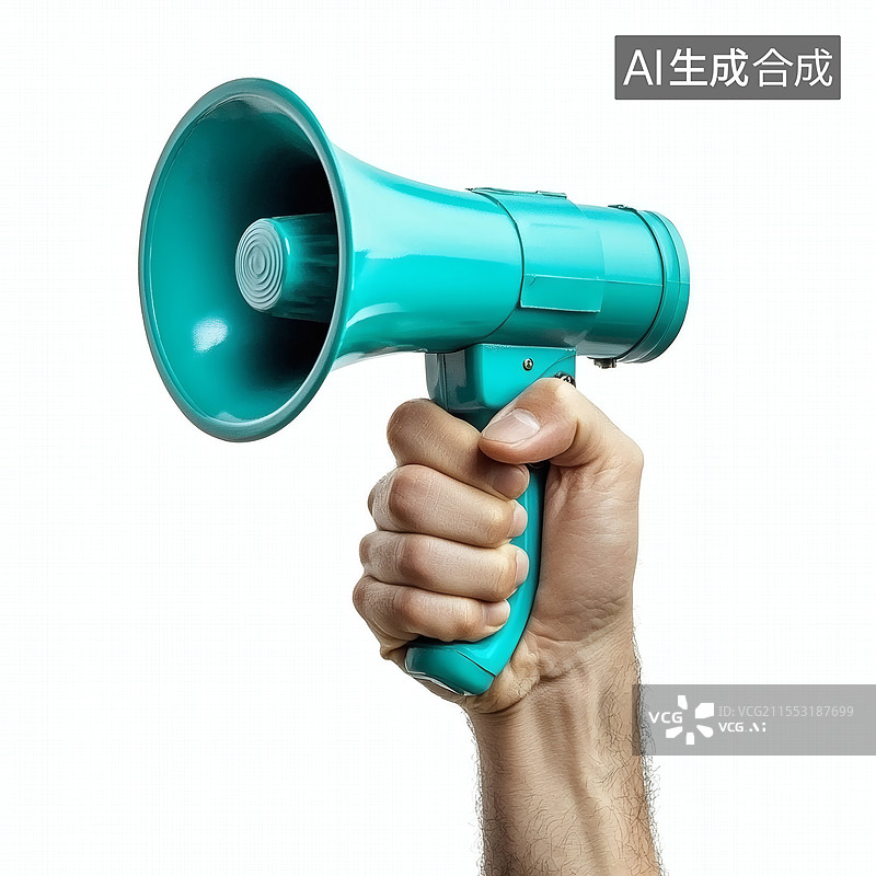 【AI数字艺术】手握扩音器传递有力声音图片素材