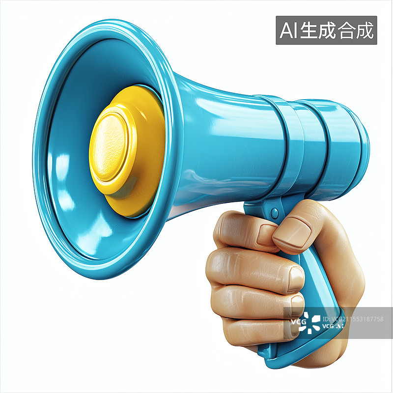 【AI数字艺术】手握扩音器传递响亮声音图片素材