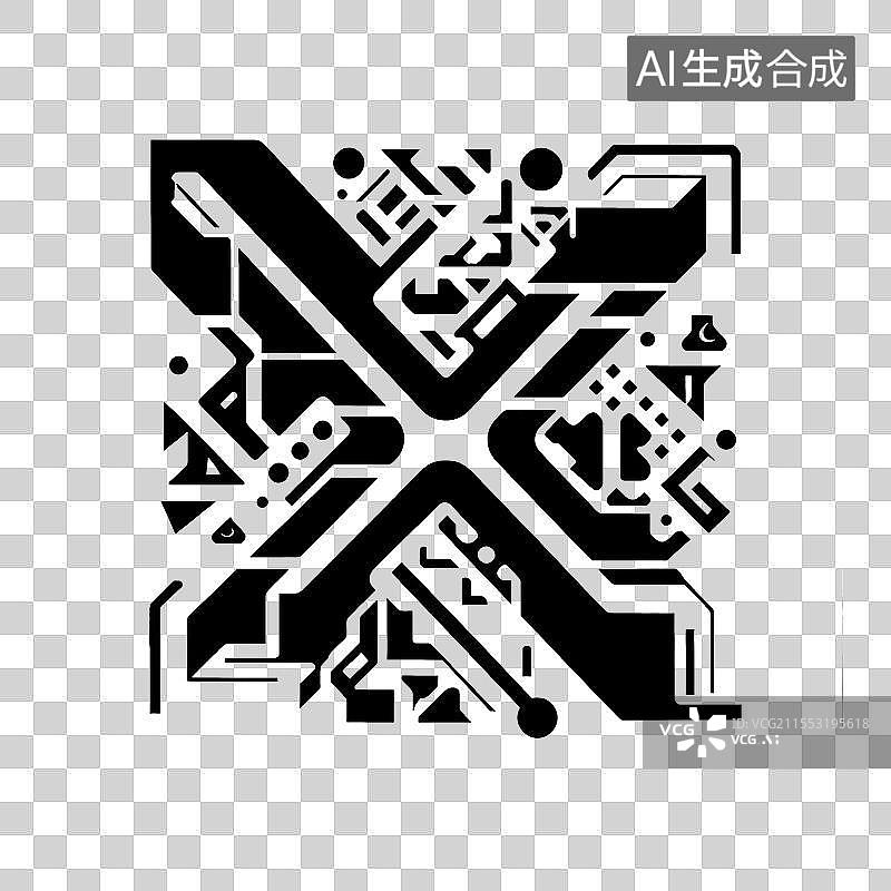 【AI数字艺术】黑色科技图标图片素材