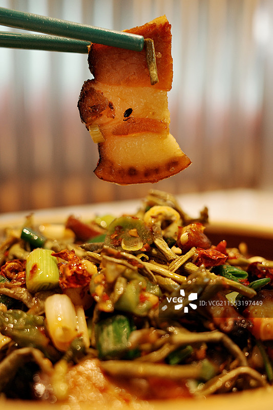 北京湖南餐厅腊肉炒干菜图片素材