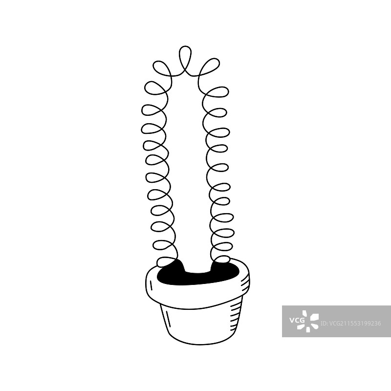 多头乳突植物涂鸦风格图片素材