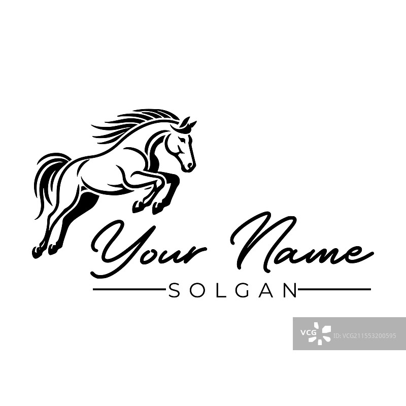 奔跑的马进行长跳图片素材