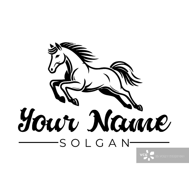 奔跑的马进行长跳图片素材