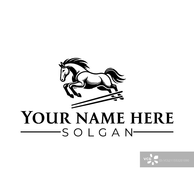 奔跑的马进行长跳图片素材