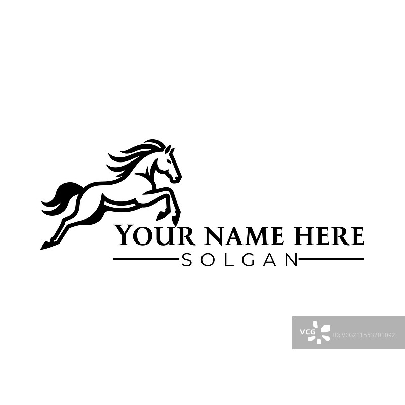 一匹奔腾的马进行跳远图片素材