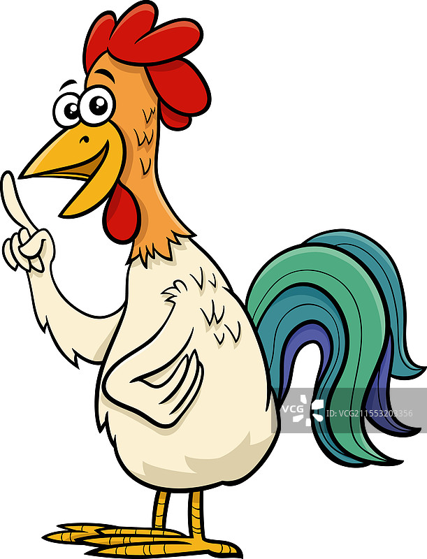 搞笑的公鸡农场动物角色图片素材